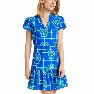 Jude Connally Ginger Dress Lattice Cobalt/Grass XL